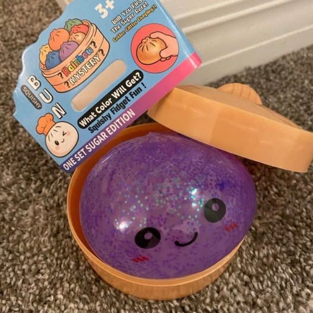 Brand new purple glitter Dumpling squishy Viral Toy